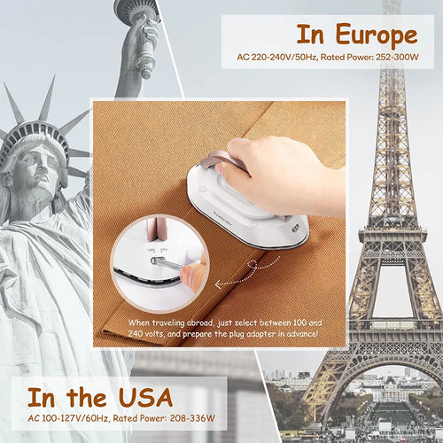 Mini Travel Iron, Dual Voltage, 30-Second Heat-Up