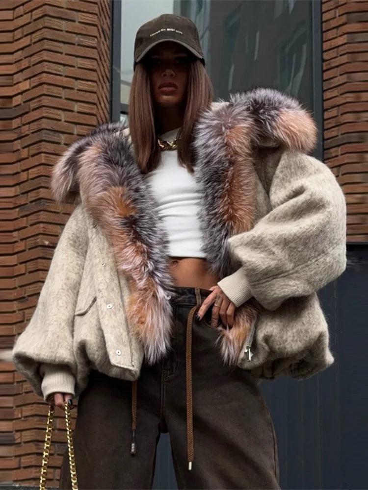 Women's Hooded Faux Fur Collar Coat - product image 6