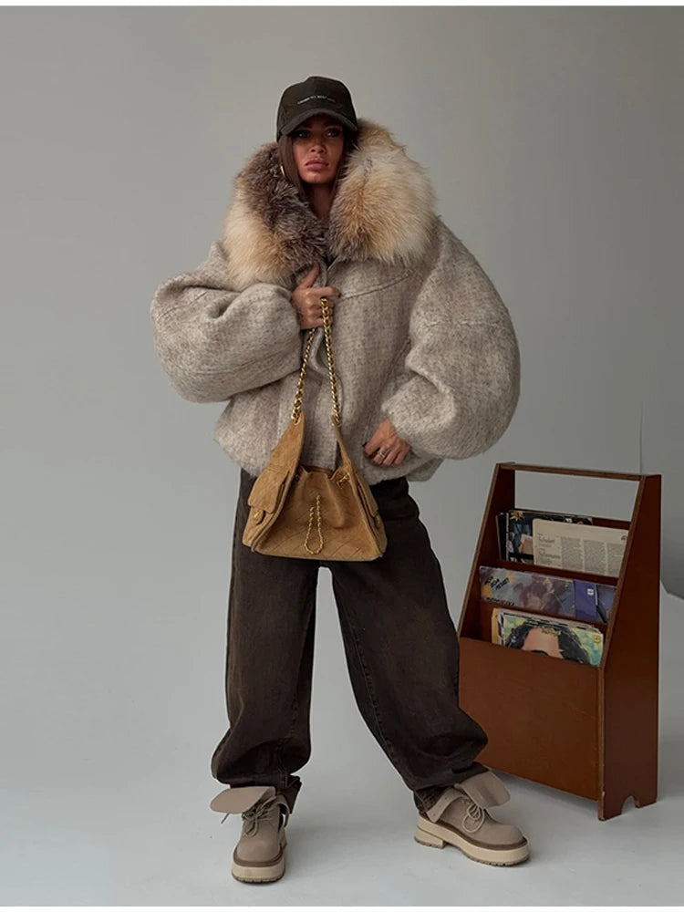 Women's Ombre Hooded Plush Winter Jacket - product image 6