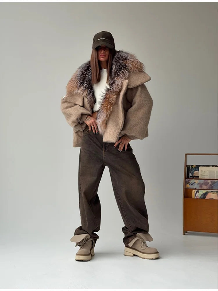 Women's Ombre Hooded Plush Winter Jacket - product image 3