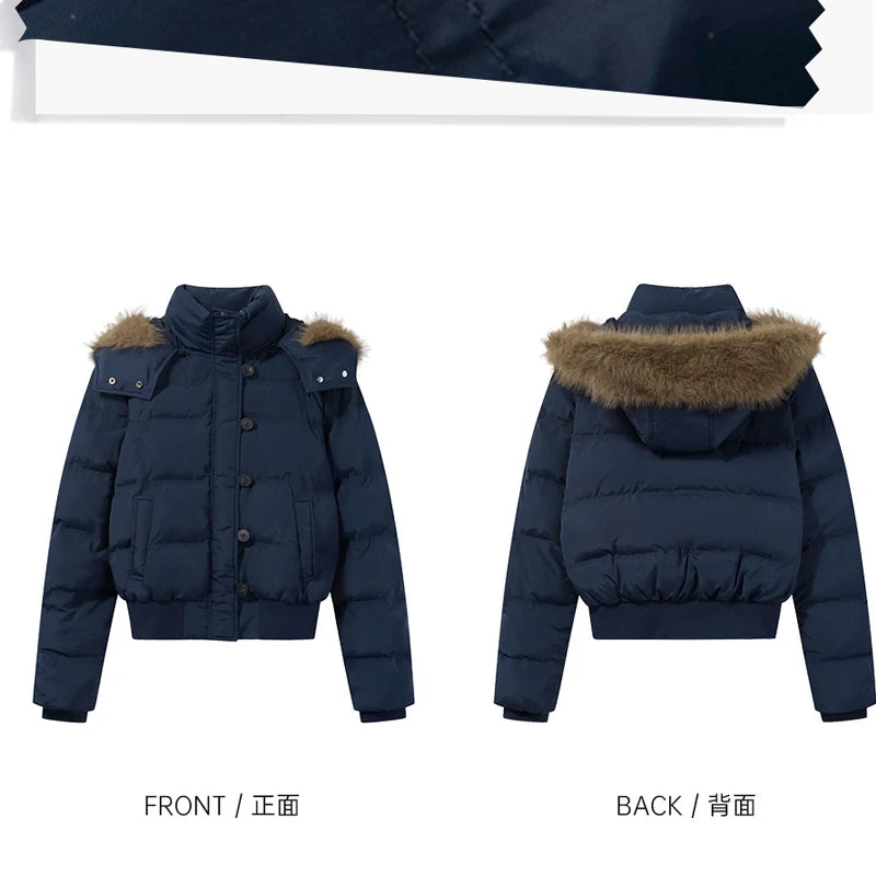 Women's Fur Hood Cropped Puffer Jacket - product image 3
