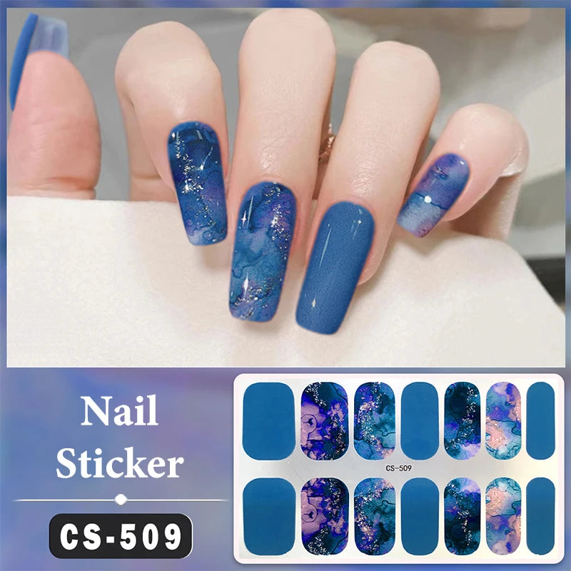 Full-Cover Nail Wrap Stickers, 14-Piece Set - product image 17