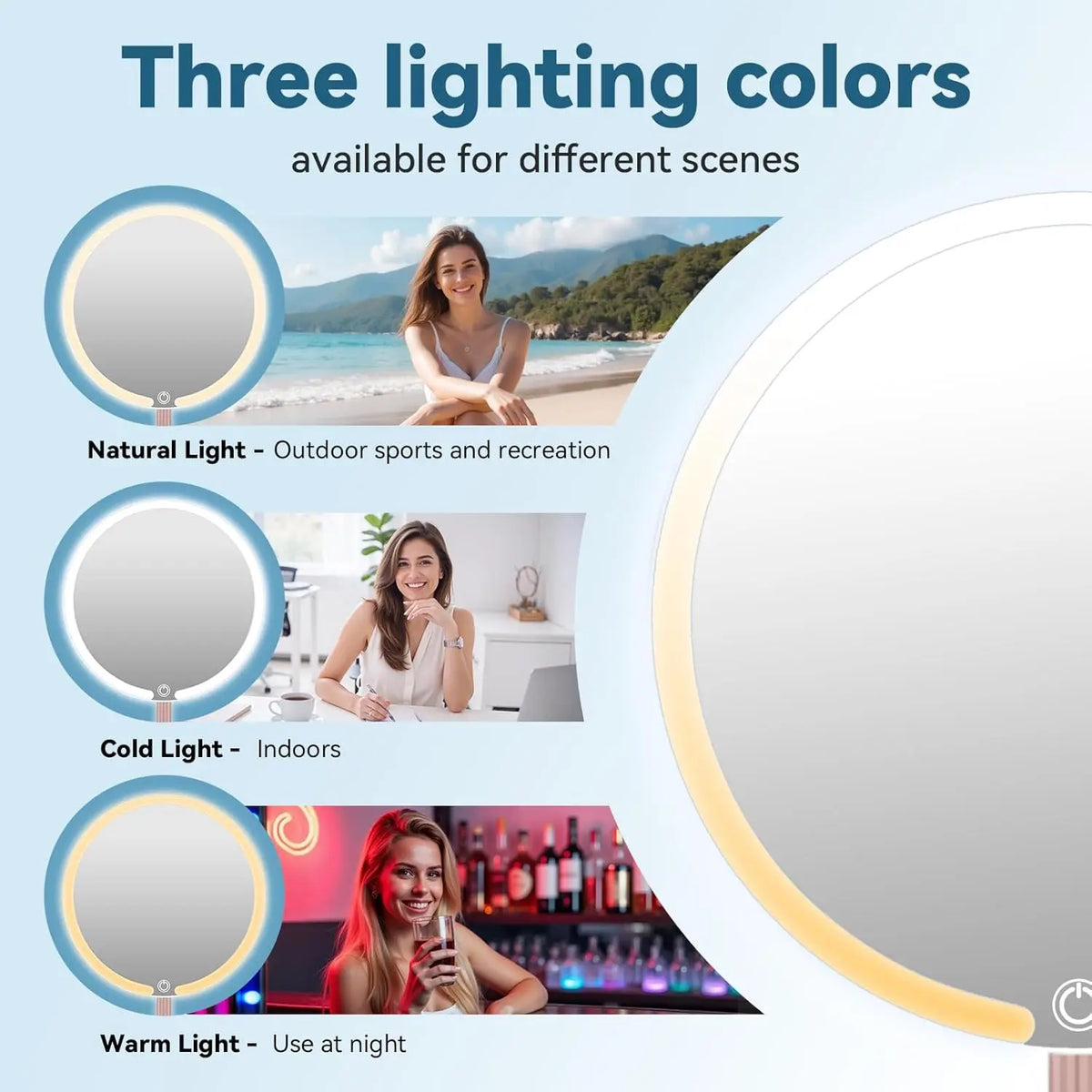 LED Vanity Makeup Mirror with Touch Control - product image 4