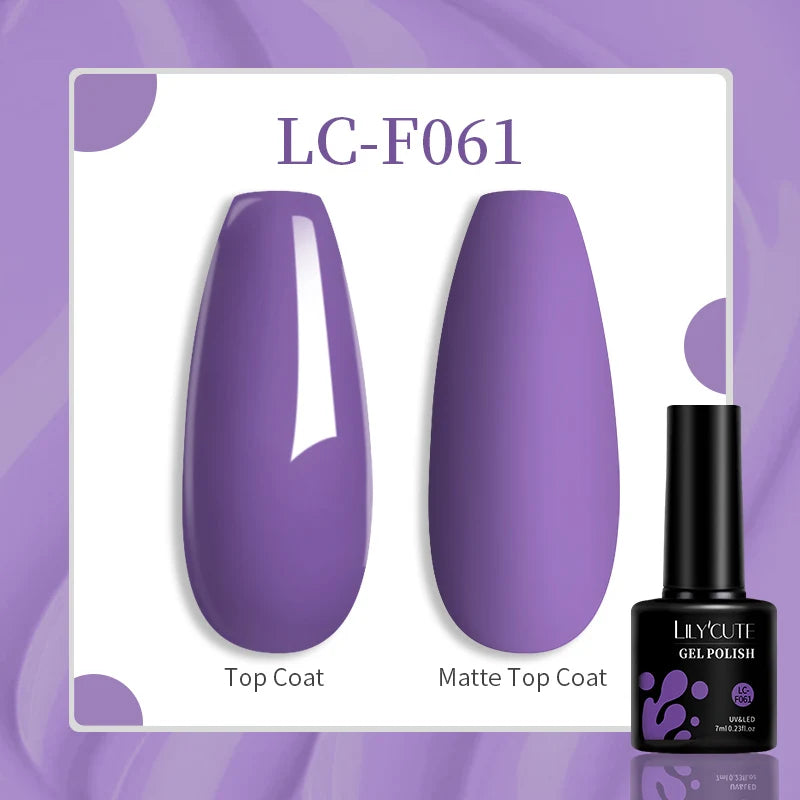 Lac de unghii cu gel LILYCUTE, sclipici roșu închis, 7 ml