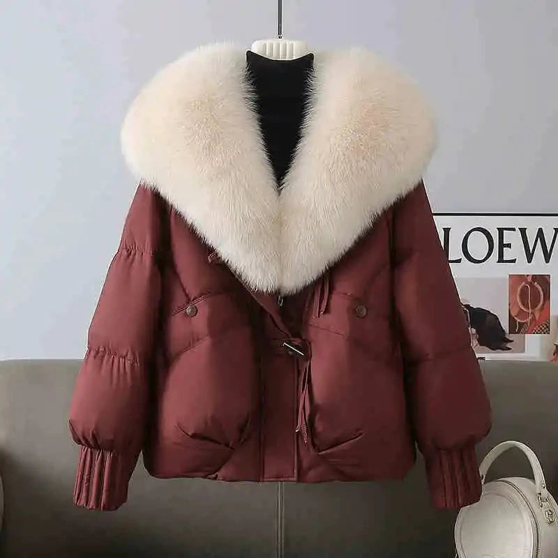 Women's Removable Fur Collar Padded Coat - product image 4