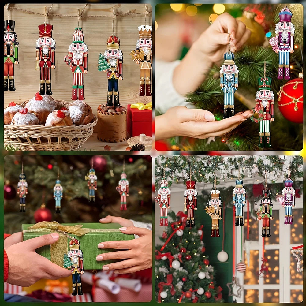 Wooden Nutcracker Ornament Set, 12 Pieces