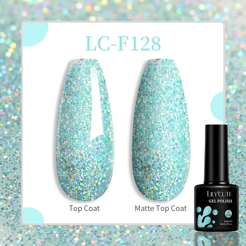 LILYCUTE Dark Red Glitter Gel Nail Polish, 7 ml - product image 21