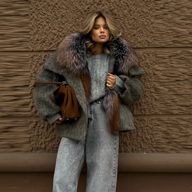 Women's Hooded Faux Fur Collar Coat - product image 7