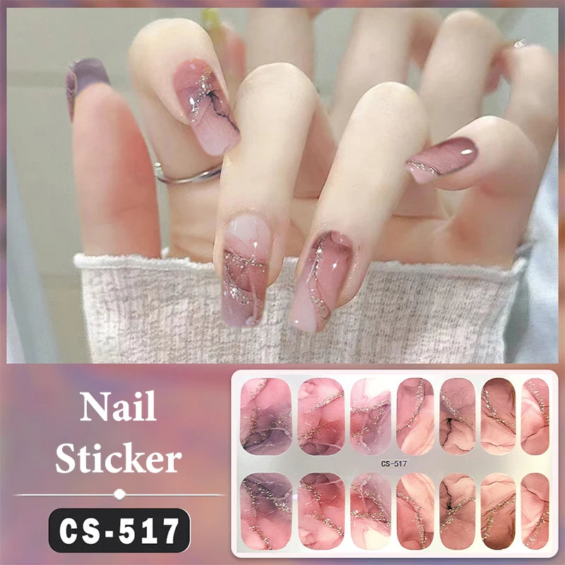 Full-Cover Nail Wrap Stickers, 14-Piece Set - product image 22
