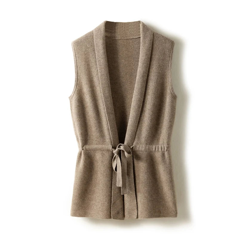 Women's Merino Wool V-Neck Knit Vest - product image 1