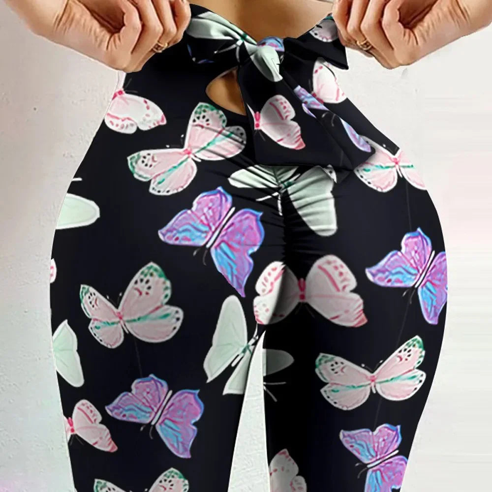 Women's Butterfly Print Yoga Leggings - product image 5