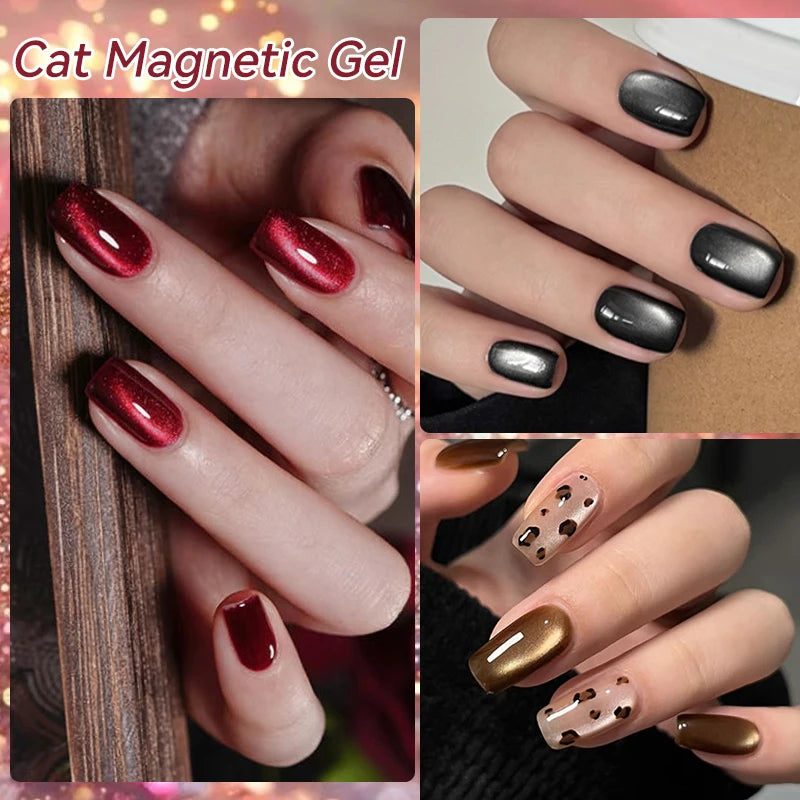 LILYCUTE Gold Coffee Cat-Eye Gel Nail Polish, 7 ml - product image 5
