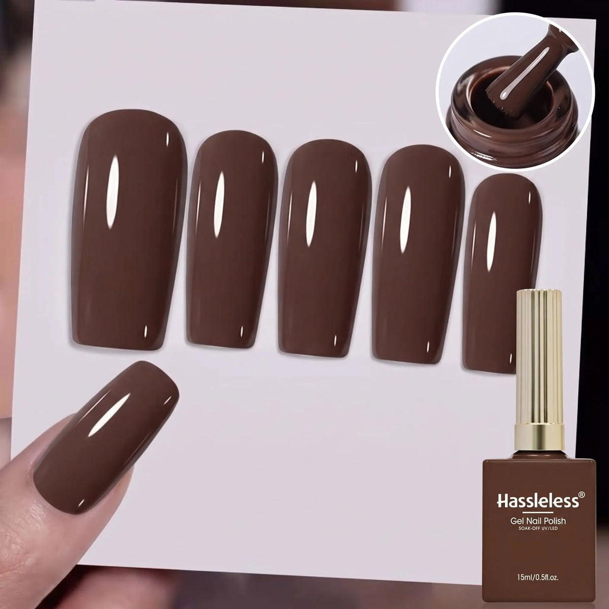 Brown Gel Nail Polish, 0.5 oz - product image 5