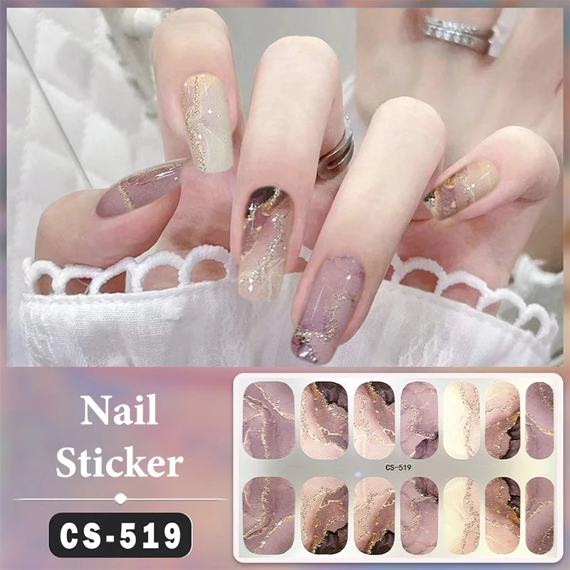 Full-Cover Nail Wrap Stickers, 14-Piece Set - product image 8