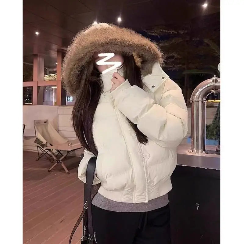 Women's Fur Hood Cropped Puffer Jacket - product image 7