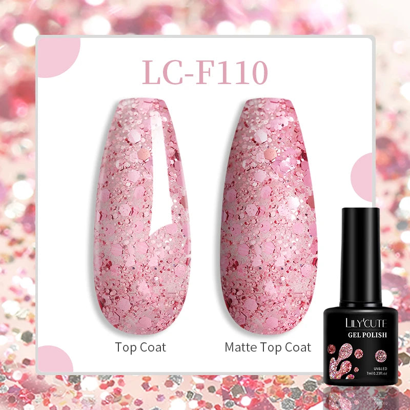 LILYCUTE Dark Red Glitter Gel Nail Polish, 7 ml - product image 25