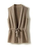 Women's Merino Wool V-Neck Knit Vest - product image 6