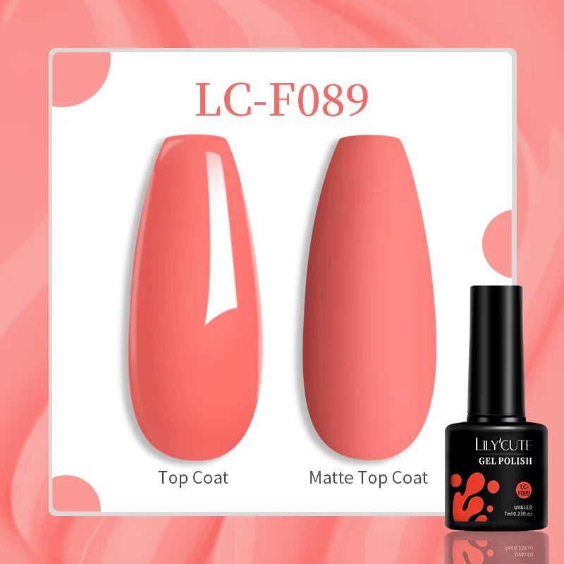 Lac de unghii cu gel LILYCUTE, sclipici roșu închis, 7 ml