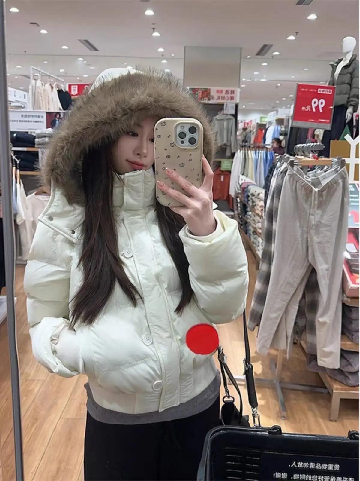 Women's Fur Hood Cropped Puffer Jacket - product image 2