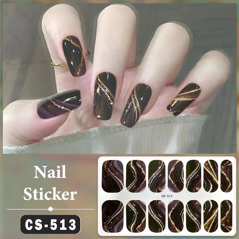 Full-Cover Nail Wrap Stickers, 14-Piece Set - product image 10