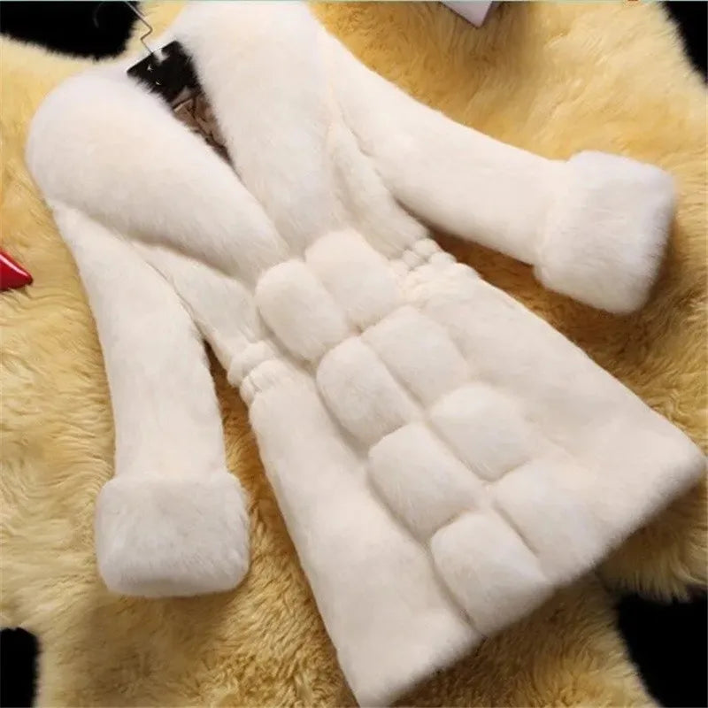 Women's Mid-Length Faux Fur Collar Coat - product image 6