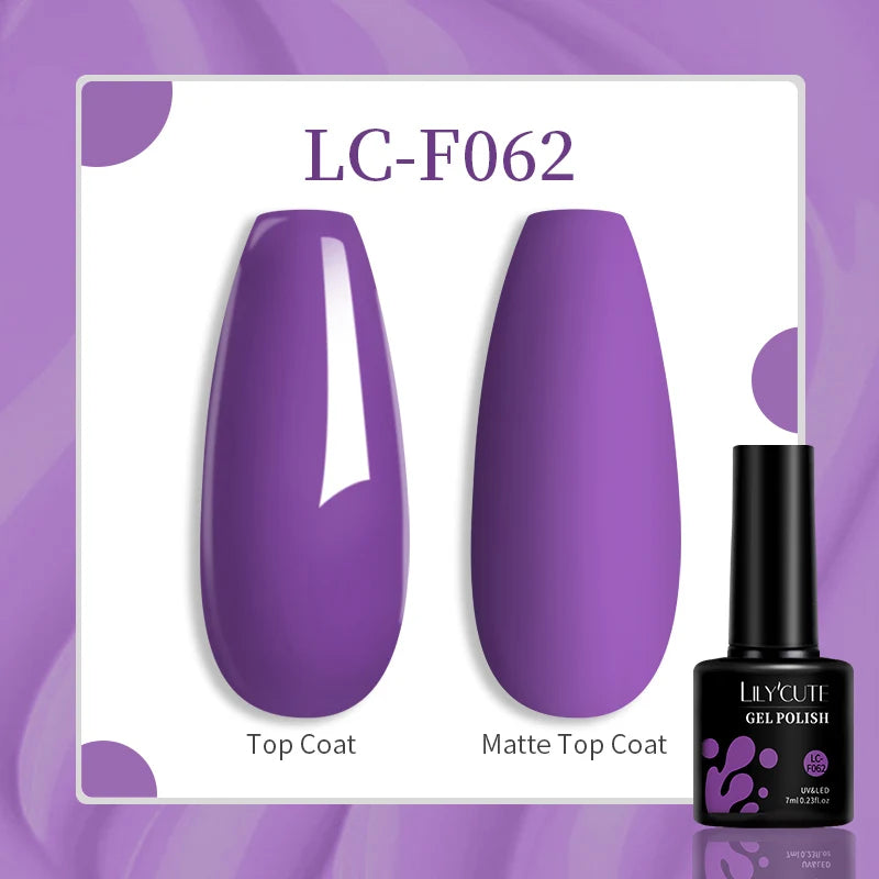 Lac de unghii cu gel LILYCUTE, sclipici roșu închis, 7 ml