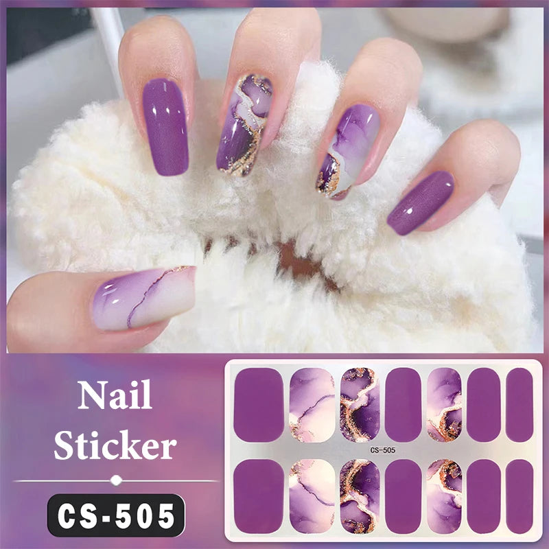 Full-Cover Nail Wrap Stickers, 14-Piece Set - product image 25
