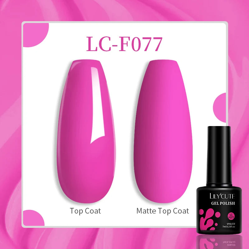 Lac de unghii cu gel LILYCUTE, sclipici roșu închis, 7 ml