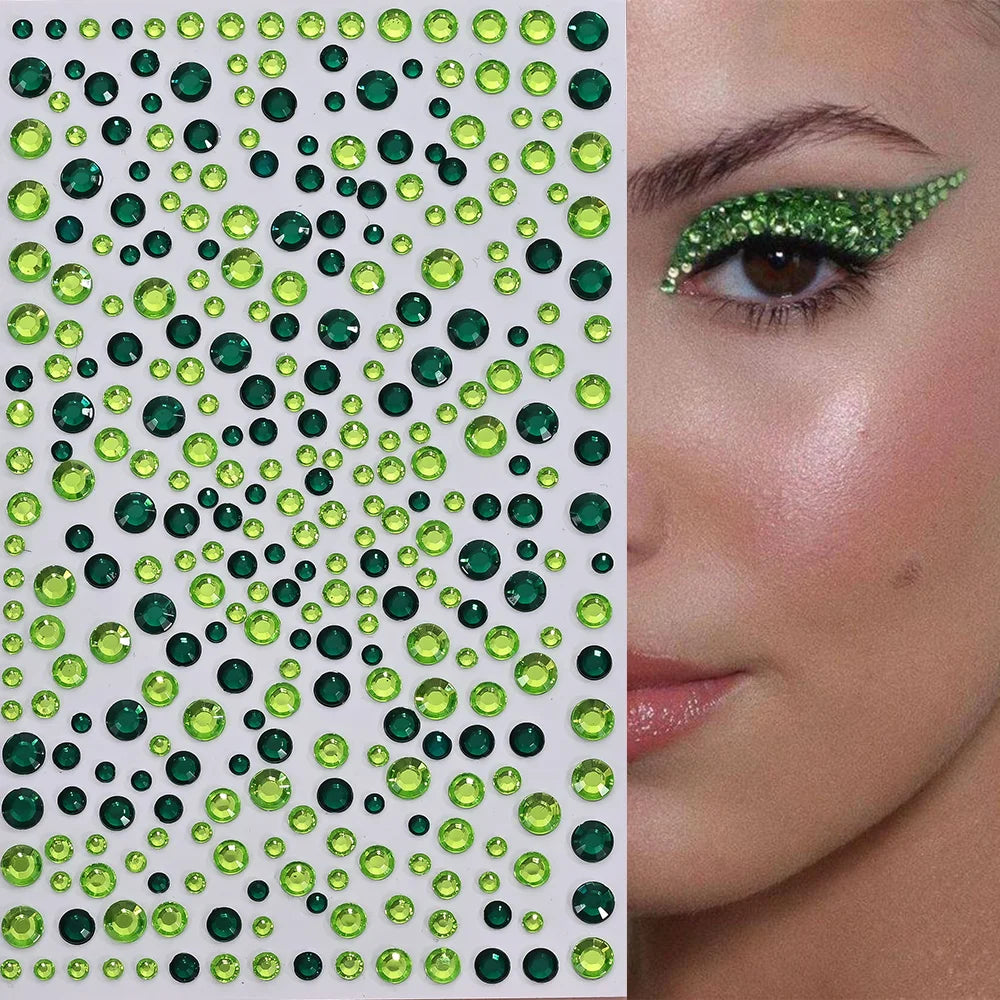 Emerald Green Face Jewel Stickers - product image 9