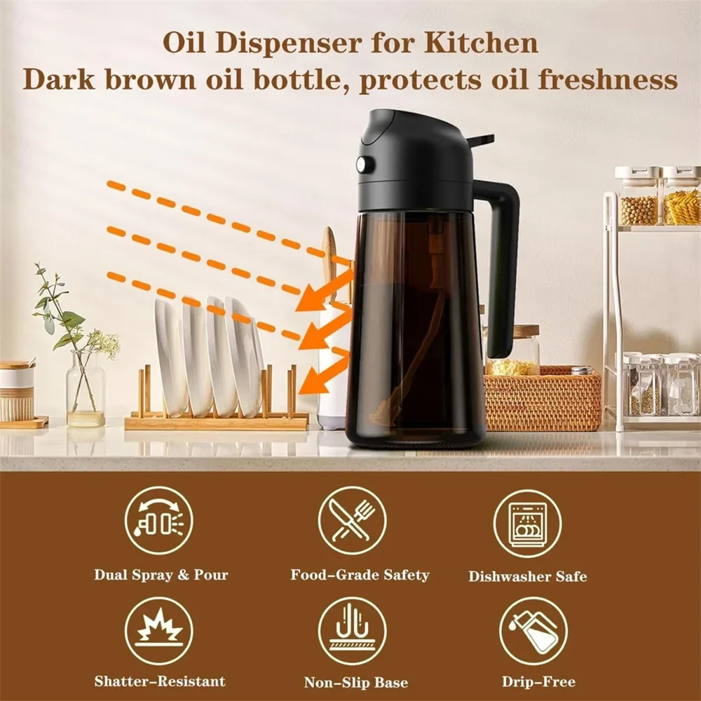 2-in-1 Glass Oil Dispenser & Sprayer - product view 3