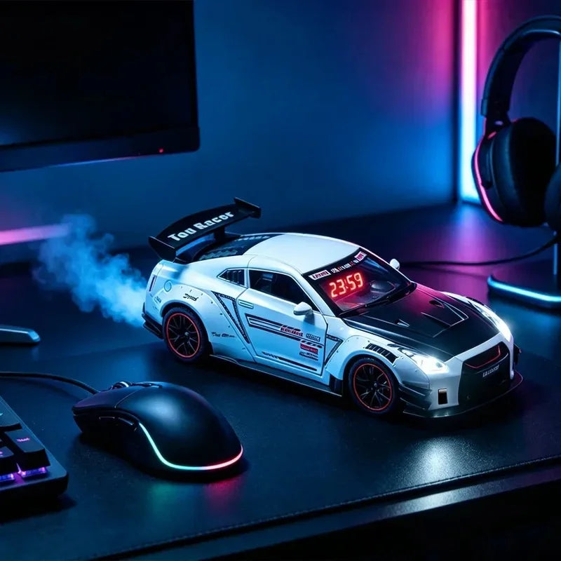 Sports Car Alarm Clock with Engine Sound and Mist Effect
