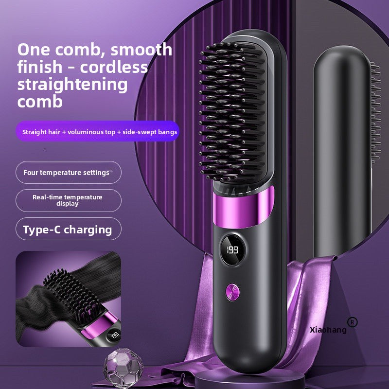 Cordless Hair Styling Comb for Straightening & Curls