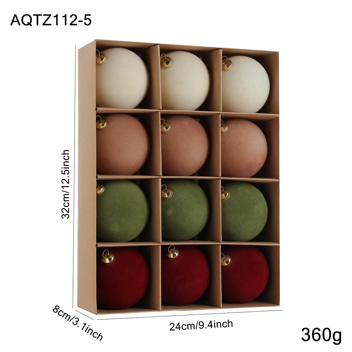 Flocked Christmas Ball Ornaments