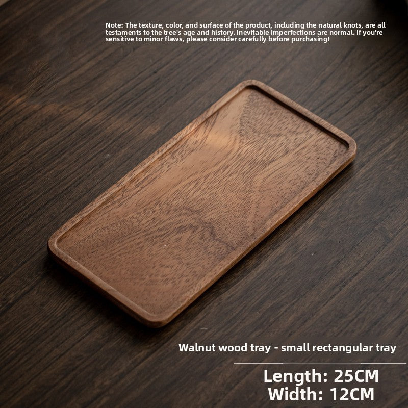 Walnut Wood Tea Tray with Pot Holder