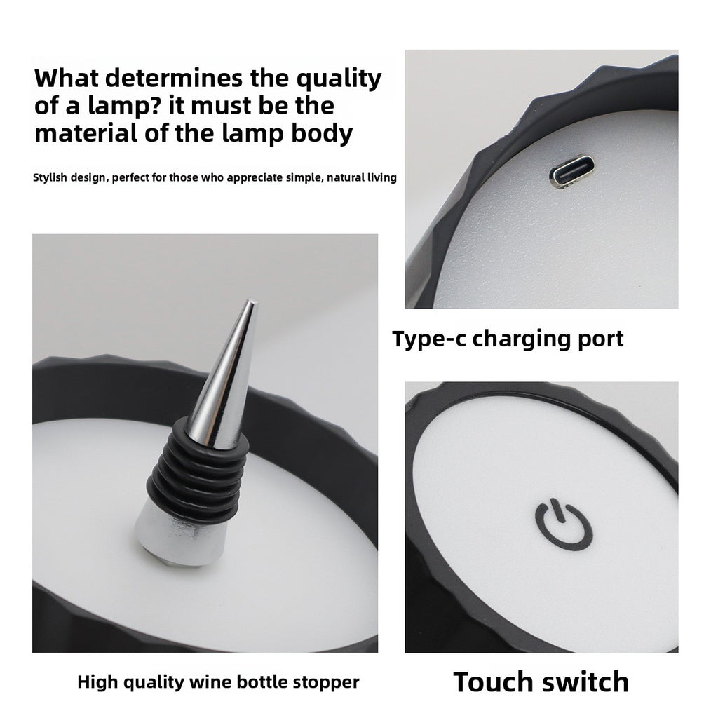 Rechargeable LED Wine Bottle Table Lamp