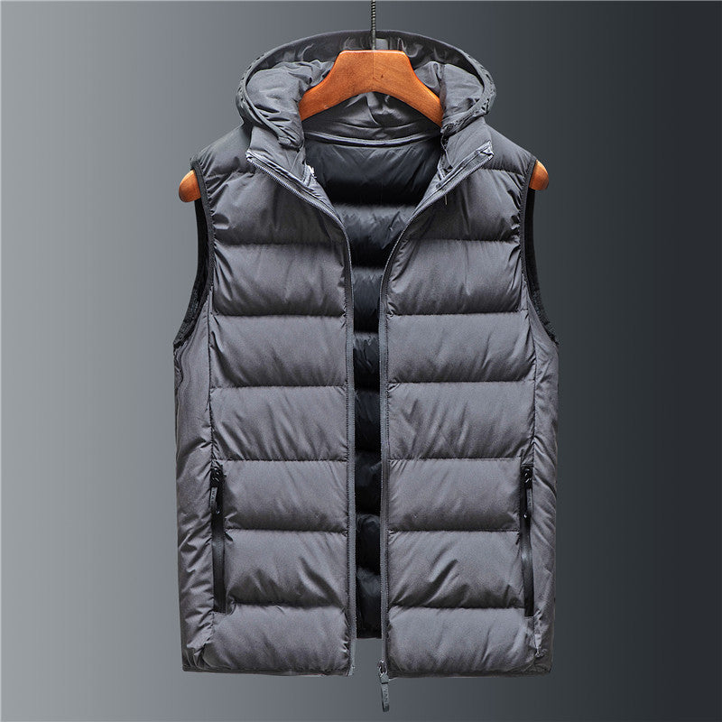 Men's Hooded Padded Vest, L–10XL