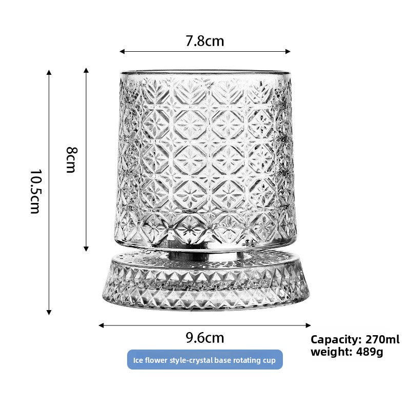 Rotating Crystal Whiskey Glass