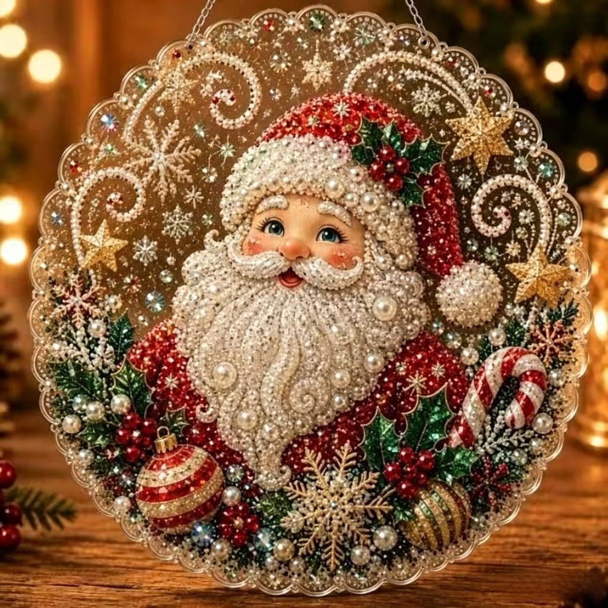 Ornament de Crăciun cu pictură cu diamante 5D