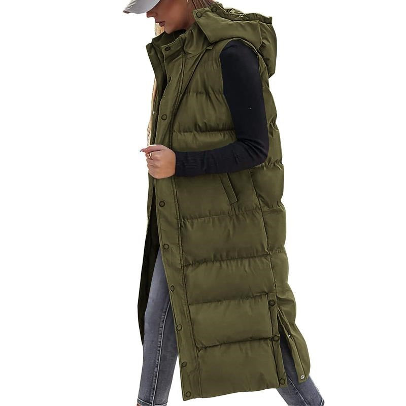 Women's Longline Hooded Zip Vest