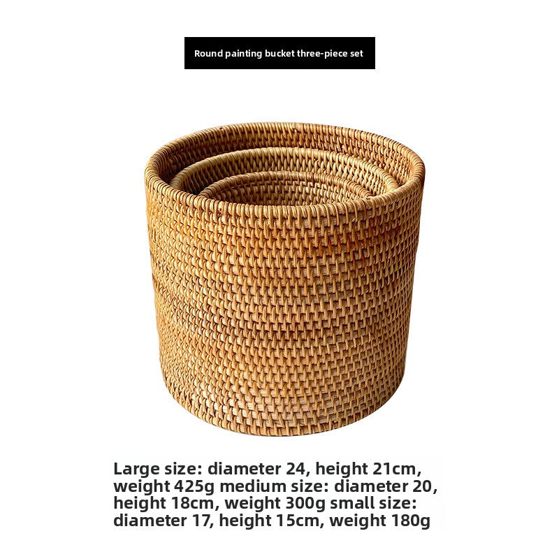Handwoven Rattan Storage Basket