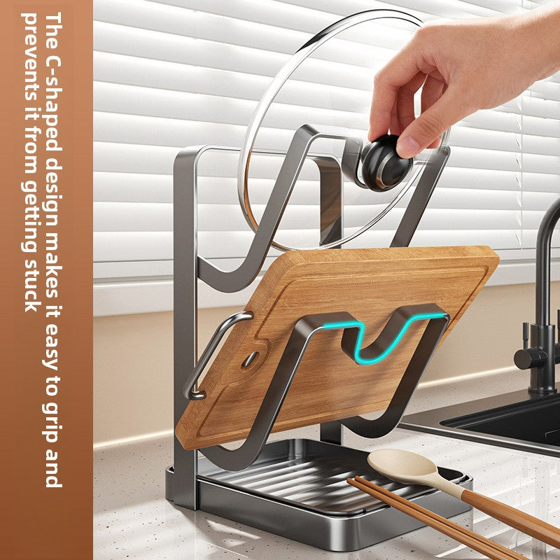 Kitchen Pot Lid & Cutting Board Organizer
