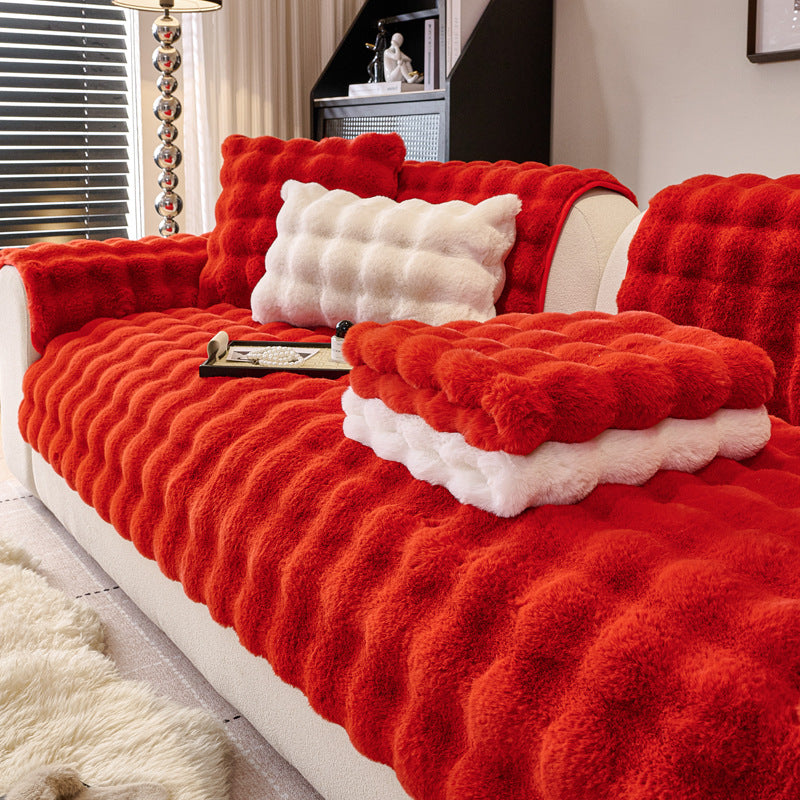 Plush Sofa Cushion Cover