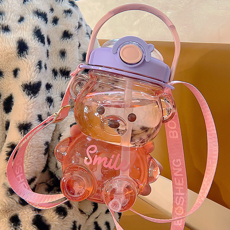 Bear Straw Water Bottle with Carry Strap - product view 10