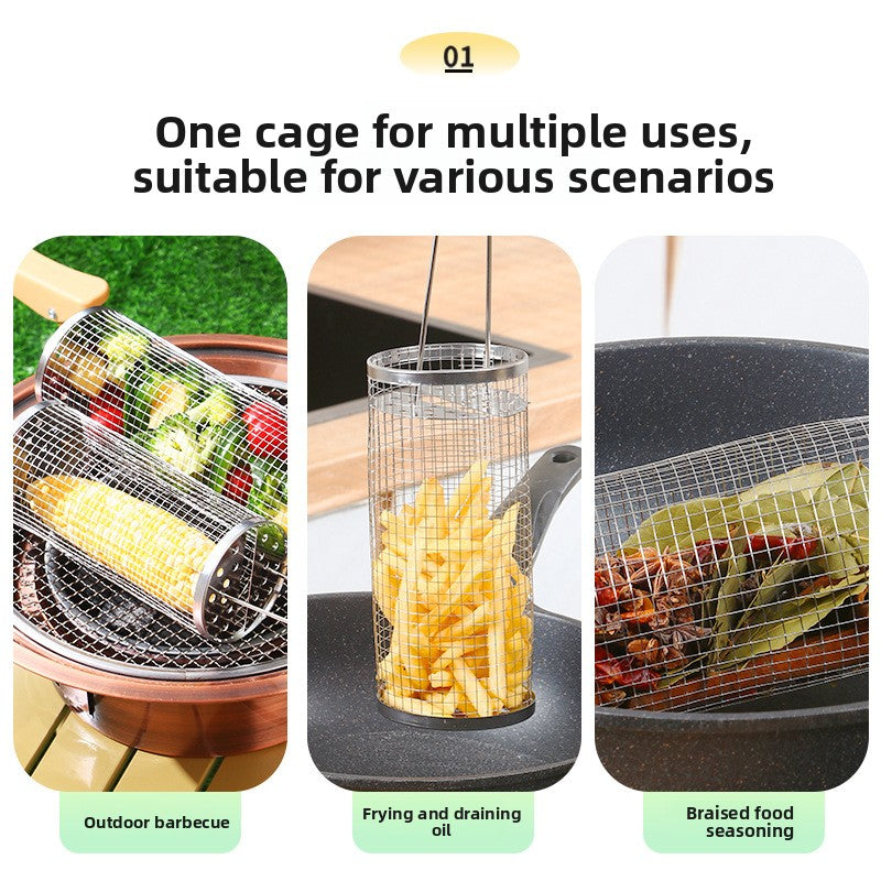 Portable Stainless Steel Grill Basket