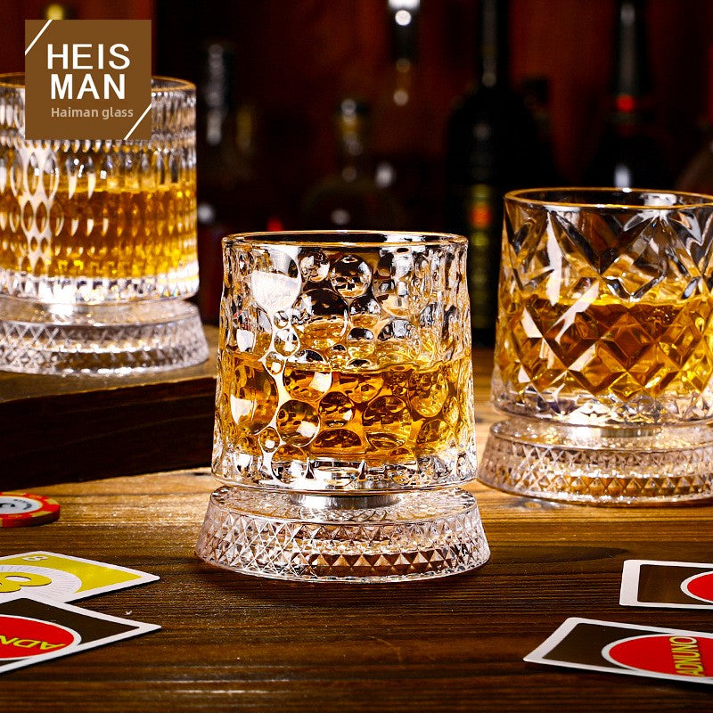 Rotating Crystal Whiskey Glass