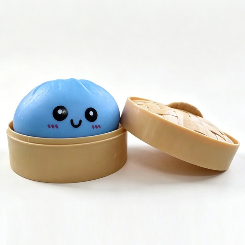 Squishy chifluță cu coșuleț de bambus