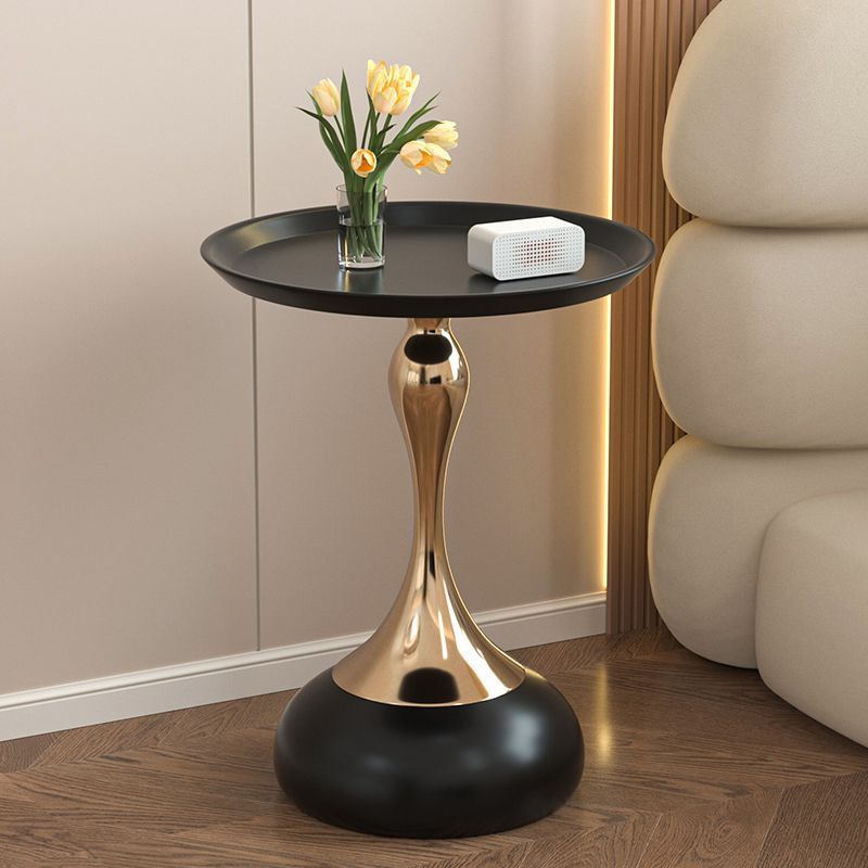 Compact Round Sofa Side Table