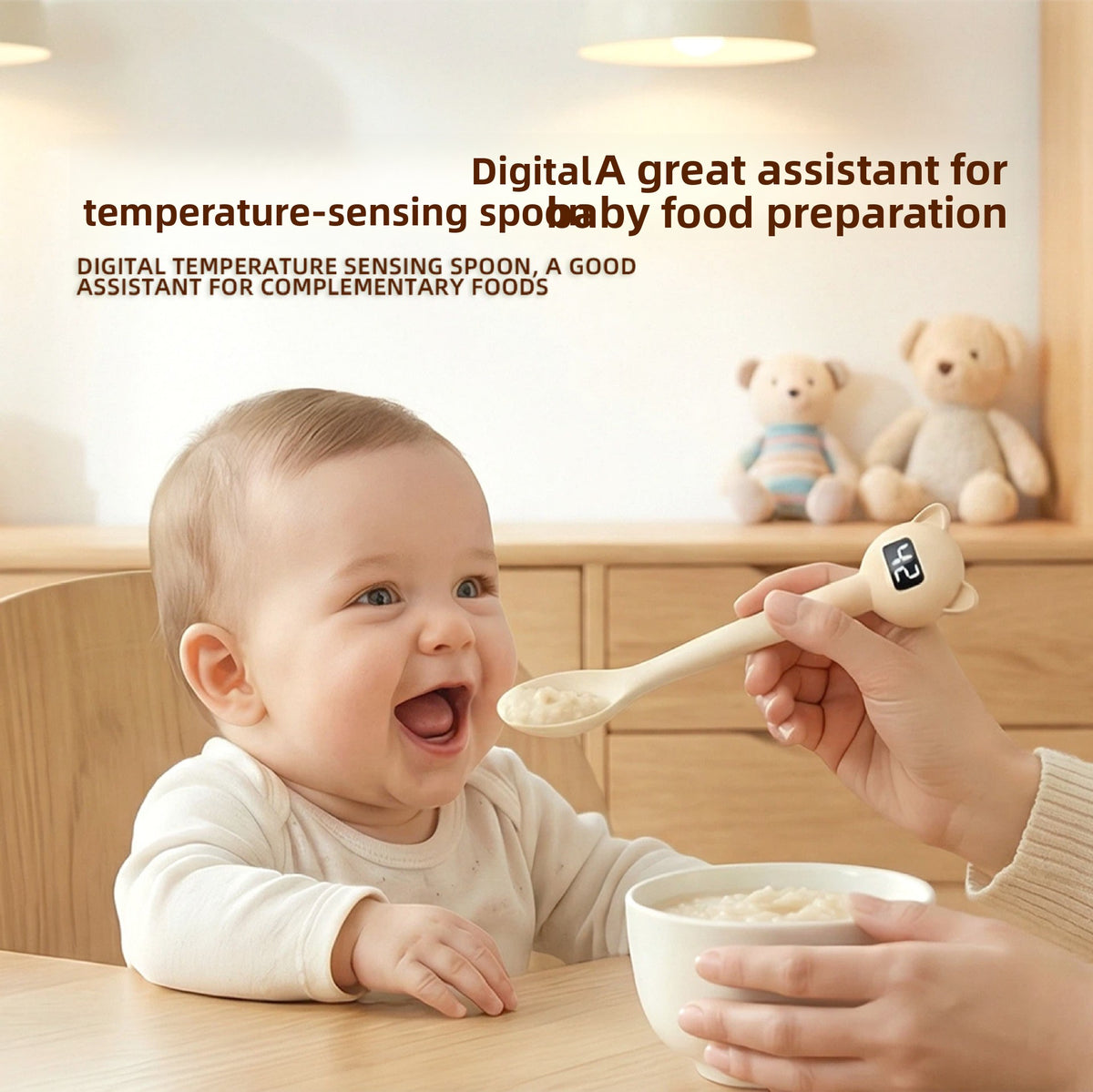 Digital Temperature-Sensing Feeding Spoon