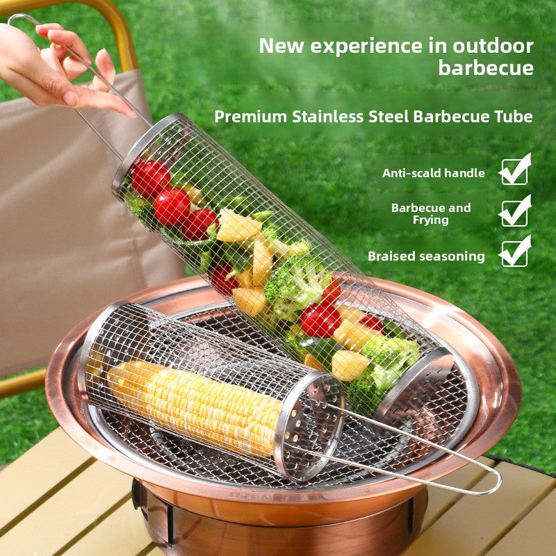 Portable Stainless Steel Grill Basket