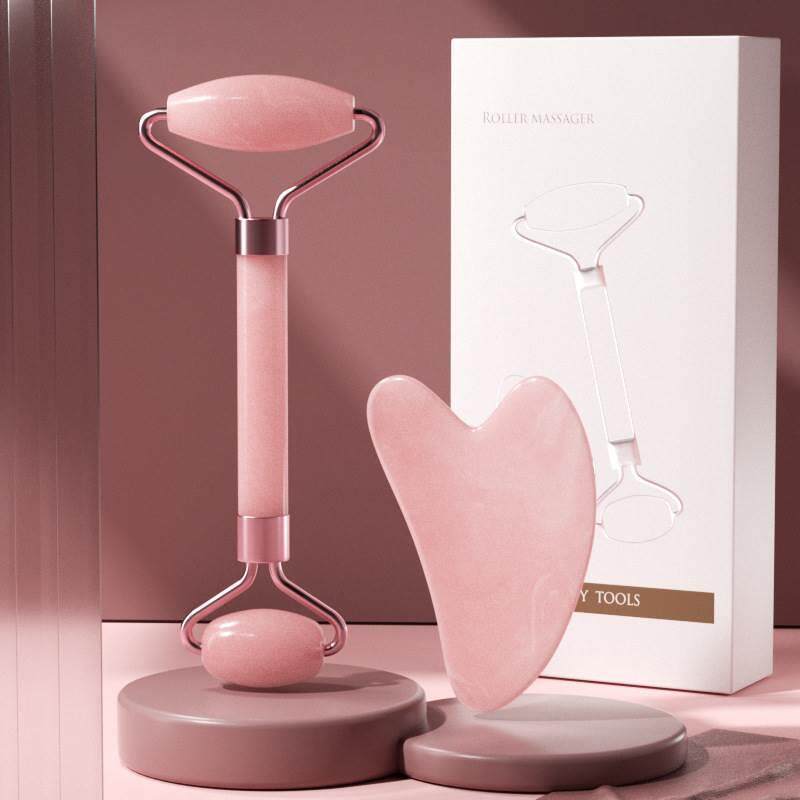 Crystal-Style Facial Roller & Gua Sha Set